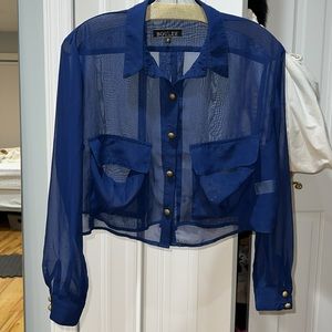 Boulee sheer button down top